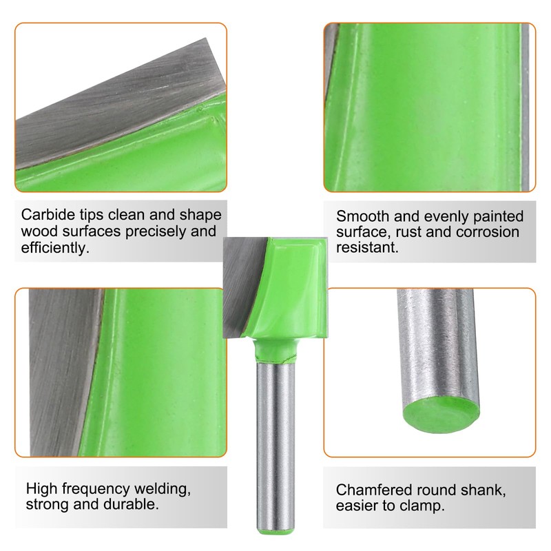 HARFINGTON Bottom Cleaning Router Bit 1/4" Shank Carbide Tipped Spoilboard