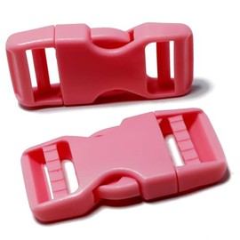 ONE WVW PIN Buckles for 1'' Wide Webbing Straps, Quick Side Release Buckle for 1 inch/25mm Strap, Plastic Buckles Dual Adjustable Clips (Pink 1" Buckle)