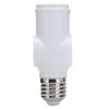 2Pcs 3 Prong Light Socket Adapter Plug White E26 Light