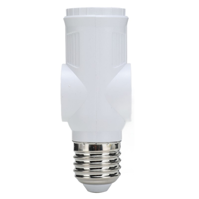 2Pcs 3 Prong Light Socket Adapter Plug White E26 Light