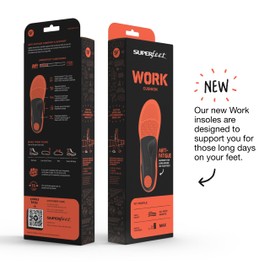 Superfeet Work Cushion - Trim-to-Fit Orthotic Shoe Inserts - Professional Grade - Men 13.5-15