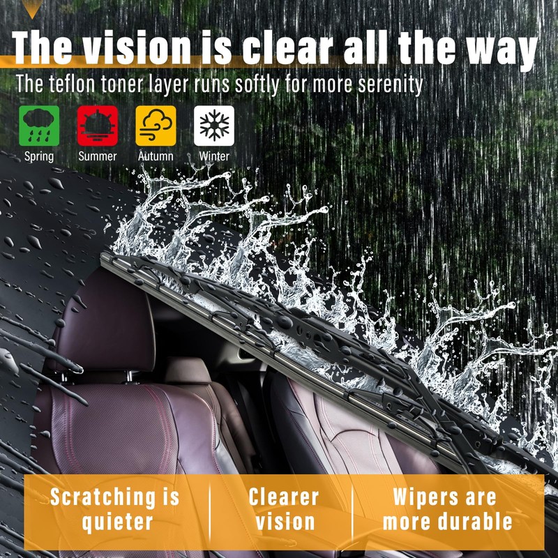 AUTOBOO 20"+20" Windshield Wiper Blade Sets Replacement for Ford E150