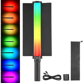 JINBEI EFT-360IIIRGB Handheld LED Light Stick, Light Wand Photography with APP Control & Metal Barndoor, Built-in 3000mAh Battery, 2000K-7500K, TLCI＞98, 26 FX Lighting Effects