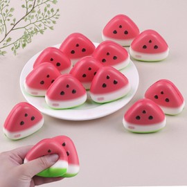 Anboor Pack of 12 Squishies Toys for Children, Watermelon, Small Slow Rising Foam, Mini Food Squishys, Stress Squeezes, Cute Toy