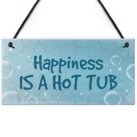 RED OCEAN Funny Hot Tub Sign Hanging Plaque Hot Tub Decor Garden Sign Shed Wall Plaque Keepsake