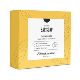Edens Garden Lemongrass Bar Soap - Natural Cold-Processed Soap with Pure Essential Oils for Hydrating, Moisturizing, & Calming Skin - Handmade Aromatherapy Bath Soap for Face & Body, 4.5 oz (127 g)