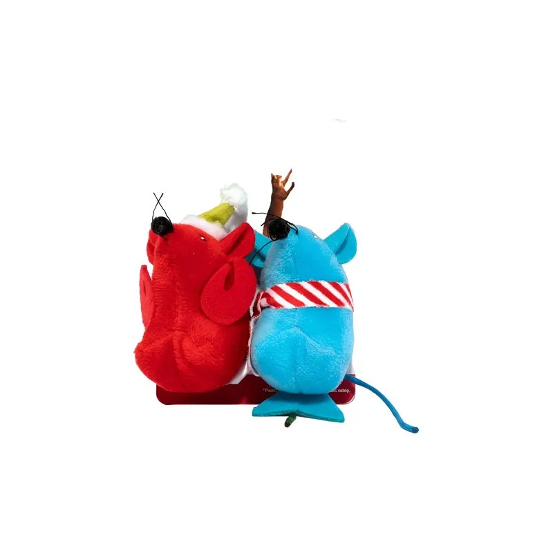Set Juguetes Ratoncitos Navideños Con Catnip Para Gato 2pz