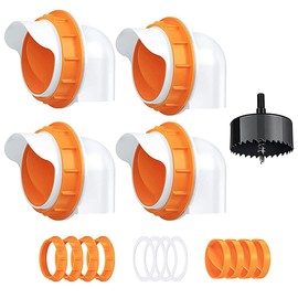 Namvo 4 Stück Automatischer Hühnerfutterspender, Geflügelfutterspender, DIY-Futterspender für Hühner ohne Abfall, Hühnerfutterspender-Zubehör für Eimerbox