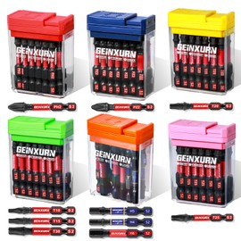 Geinxurn Impact-resistant screwdriver bits set, 90 pieces, 50 mm, magnetic (PH2/PZ2/T10/T15/T20/T25/T30/Hex) S2 steel multi driver bits with storage, colourful box