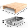 Ecozoi Bamboo Cutting Board with Containers, Large Wood Cutting Board