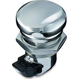 Kuryakyn 1467 Motorcycle Accessory: Push Button Fuel Door/Panel Latch for 1992-2019 Harley-Davidson Motorcycles, Chrome,Medium