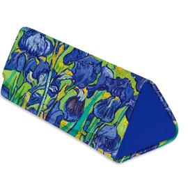 RainCaper Folding Travel Sunglasses & Reading Eyeglasses Case - Vegan Leather, Compact, Magnetic Closure, Slim Trifold Design, with Lens Cleaning Cloth, van Gogh Irises