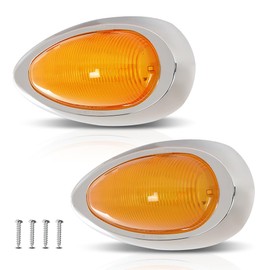 15 LED Amber Side Marker Signal Light W/Chrome Bezel Qty 2 Fit for Freightliner Century Columbia Clearance Lights Sealed