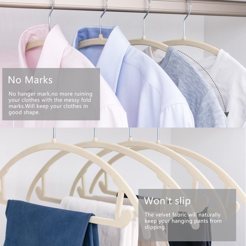 MIZGI Premium Velvet Hangers 50 Pack Heavyduty- Non Slip No