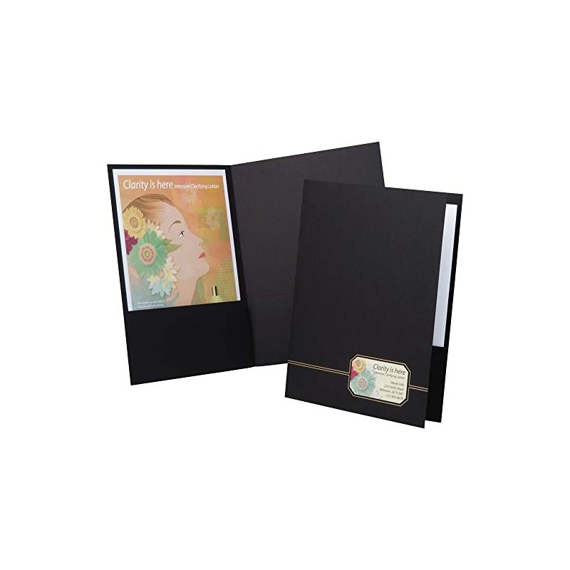 Oxford Monogram Executive Twin Pocket Folder, Black/Gold, Letter Size, 4