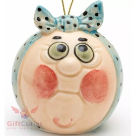 Porcelain Christmas Tree ornament figurine Russian fairy tale Kolobok Колобок