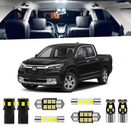 ENDPAGE 16-Pieces Ridgeline LED Interior Light Kit for Honda Ridgeline 2017 2018 2019 2020 2021 White 6000K Interior LED Lighting Package + License Plate Lights, Install Tool