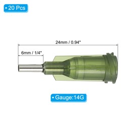 PATIKIL Blunt Tip Dispensing Needles 14G, 20 Pcs 1/4 Inch Industrial Liquid Dispenser Needle with Lure Lock for Refilling Liquid Ink Adhesive Glue