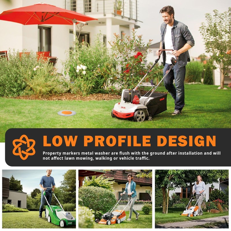 Survey Markers Stakes Stainless Washers for Low Profile Property Line