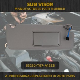 Dasbecan Right Passenger Side Sun Visor Compatible with Honda Pilot 2017-2021 Honda Ridgeline 2018-2020 Replace 83230-TG7-A12ZB Sunvisor Replacement