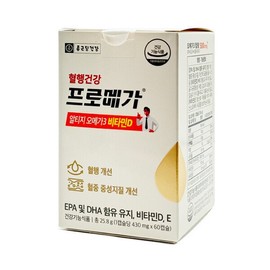 Jongkundang Health 프로메가 rTG 알티지 오메가3 비타민D 혈행건강 장용성 430mg x 60캡슐 1박스 TB Promega rTG RTG Omega-3 Vitamin D Blood Health Enteric-Coated 430mg x 60 Capsules 1 Box TB