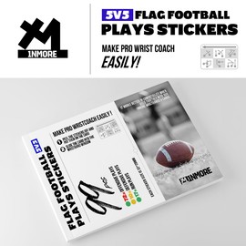 Inwerk 1NMORE Flag Football Wristbands Playbook, 99pcs Play Stickers for Youth Football Wrist Coach, Quick DIY Wristband for Coach & Quarterback (QB) Players, 5v5 (Playbook)