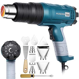 Heat Gun Kit 2000W Variable Temperature with Digital Display,5 Nozzles,Hot Air Gun 122℉- 1220℉,Fast Heating for DIY Shrink PVC Tubing/Wrapping/Crafts,Stripping Paint(2000W LCD Digital Display)