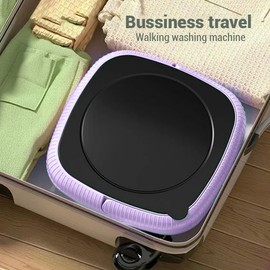 Portable Folding Mini Washing Machine – Compact Electric Washer for Travel, Camping, Dorms, or Small Apartments – Quiet Operation & Low Energy Use – 11L Capacity (Purple)