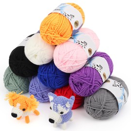 Coopay Wool for Crochet, 10 x 50 g, Colourful Crochet Yarn, 5 Faiding Soft Wool for Knitting, Hand Knitting Yarn for Beginners and Children, Cotton Baby Wool for Crochet and Knitting Project, Cotton