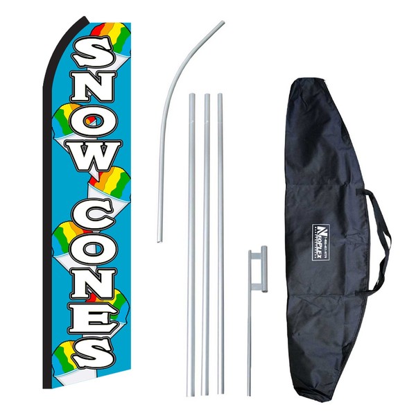 "Snow Cones" 12-Foot Swooper Feather Flag and Case Complete Set...Includes