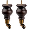 TCHOSUZ 6 inch / 16cm Wooden Furniture Legs with Casters