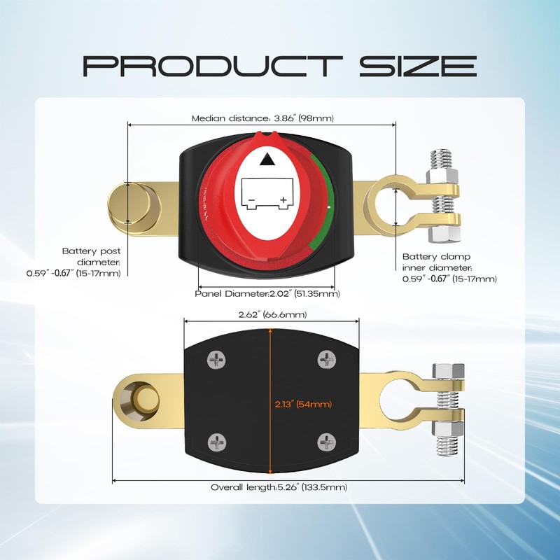 Top Post Battery Disconnect Switch, CNAODUN Battery Cut Off Switch