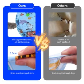 Calantre Cat Water Mat 2024 Upgraded 0.5mm Thickened Cat Sensory Water Palymat, Anti-Scratch Design Pet Water Mat for Bored Indoor Cats, Cat Interactive Toys with Inflator