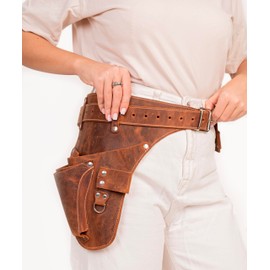Garden Florist Tool Belt for Men | Leather Tool Belt for Women | Handmade Belt for Gardener, Electrician, and Carpenter | Leather Florist Belt (Brown CrazyHorse) (Brown crazy-horse, one size)