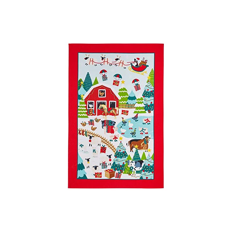 Ulster Weavers Christmas On Jennies Farm Cotton Tea Towel -