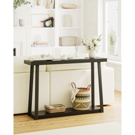 Masupu Console Table with Storage, Sofa Table with Shelf, Narrow Entryway Table for Hallway, Behind The Couch, Living Room, Foyer, Black