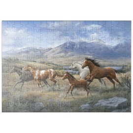 MyPuzzle Freedom In The Mountains: Wild Horses - Premium 200 Pieces Puzzle - MyPuzzle special collection from Puzzle Galaxy