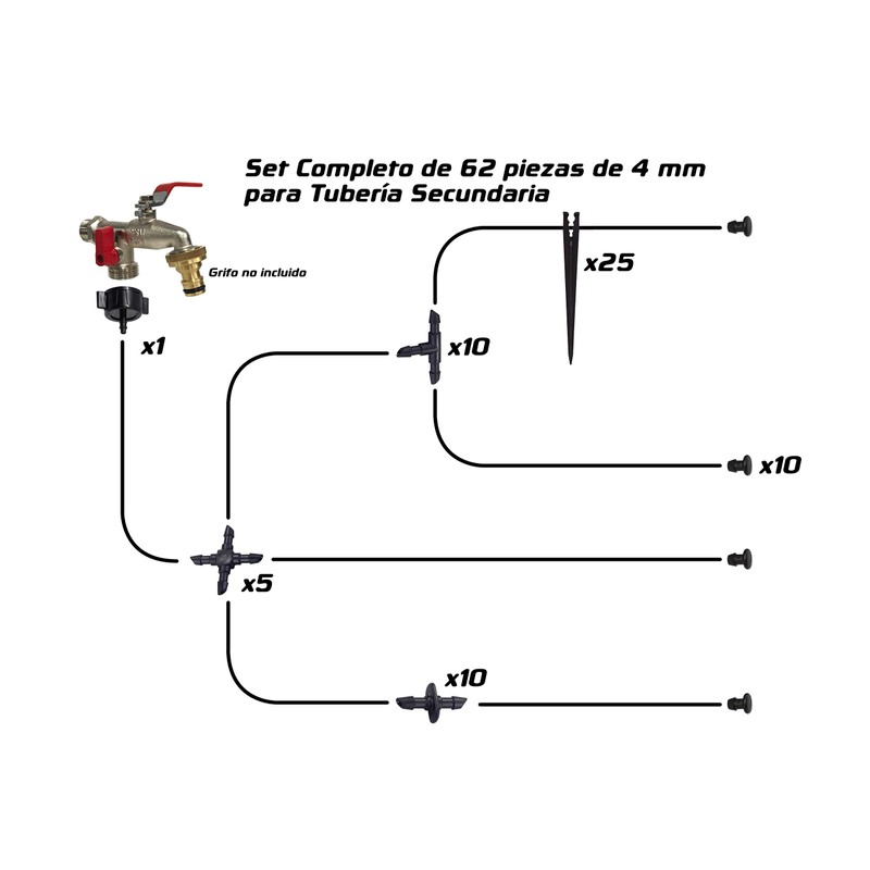 AQUA CONTROL KITG002 Basic Set of 4 mm Accessories for
