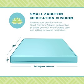 Bean Products Natural - Zabuton Meditation Cushion & Cover - Standard Size - 24 x 24 x 2 - Yoga - 100% Cotton - Made in USA
