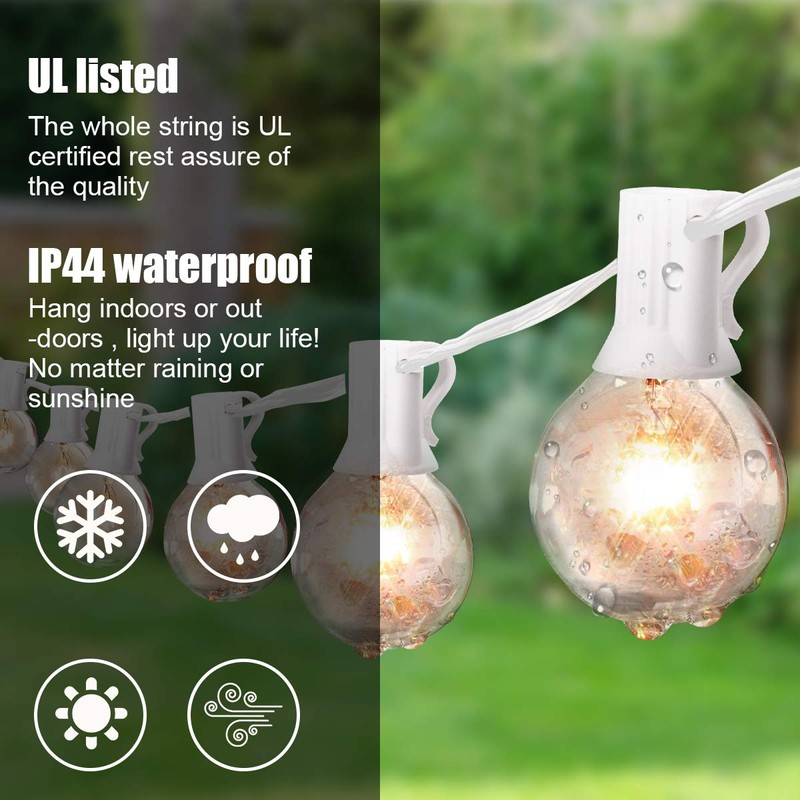 VAVOFO Outdoor String Lights 50FT Patio String Lights Outside Globe