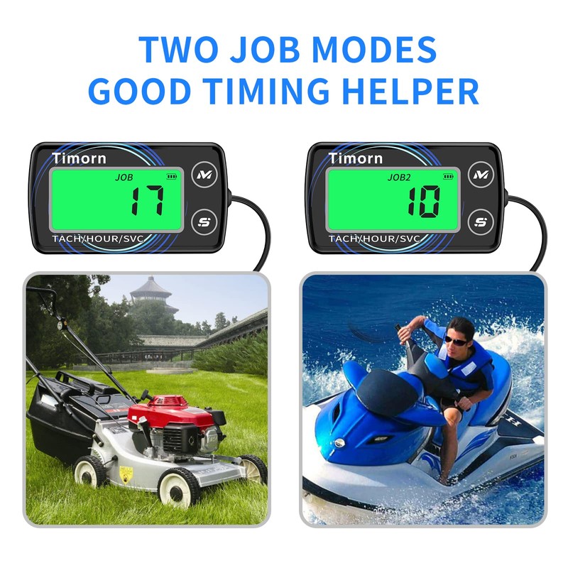 Small Engine Tachometer Hour Meter: Timorn Digital Inductive Waterproof Tiny