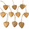 10x Wooden Heart Pendant with Jute Ribbon Approx. 4.5 x