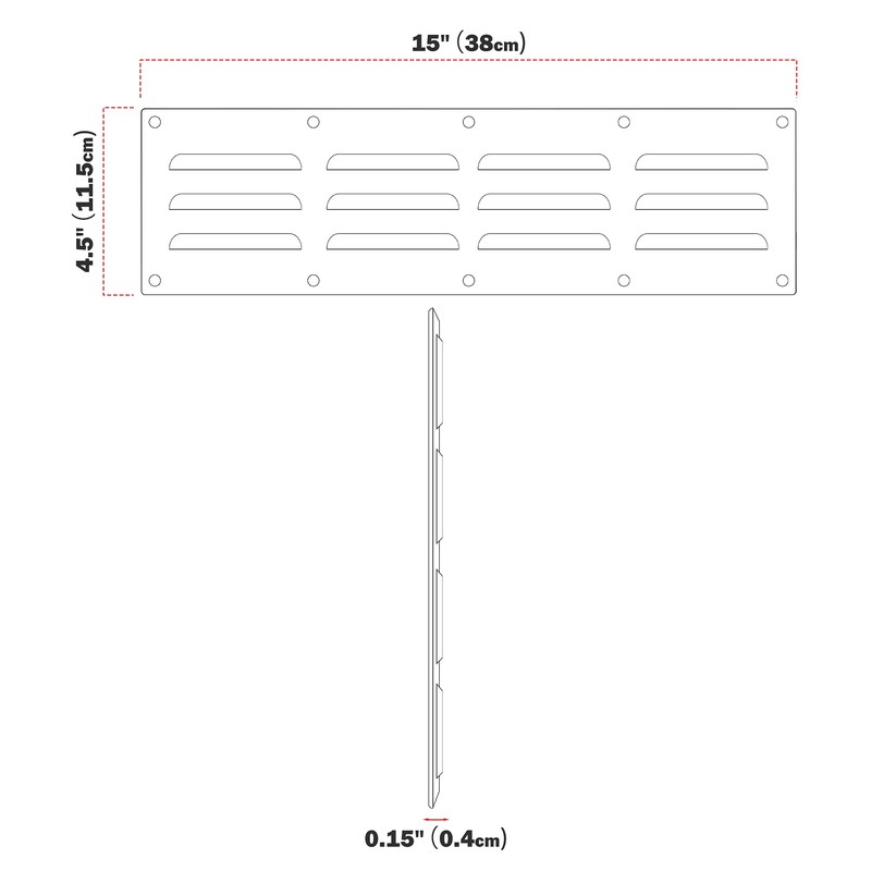 Stanbroil Stainless Steel Venting Panel for Grill Accessory, 15" by