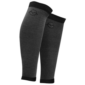 Rathmoor Merino Wool Compression Calf Sleeves (Black/Grey, Small/Medium (12-16" / 30-41cm))