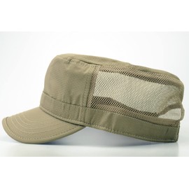 RF Work Cap, Men's Large Size, Military Hat, XXL (23.6 - 25.6 inches (60 - 65 cm), Mesh, Quick Drying, Flirty, khaki/2