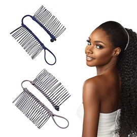 IOPYKKOA Pack of 2 Stretchy Hair Accessories, Banana Hair Clips, 30 Tooth Banana Comb Clips, Vintage Banana Hair Clips, Banana Clip for Naturally Curly Hair