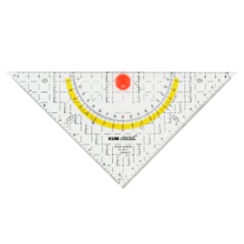 KUM AZ209.12.16-T Geometry Triangle and Compass 16 cm, Transparent, Pack of 3, School Material, Set Square
