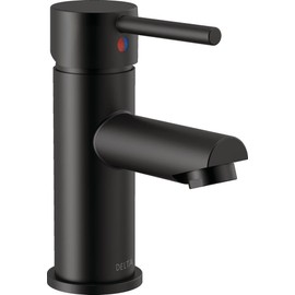 Delta 559LF-GPM-PP Modern 1 GPM Single Hole Bathroom Faucet with Pop-Up Drain Assembly - Matte Black