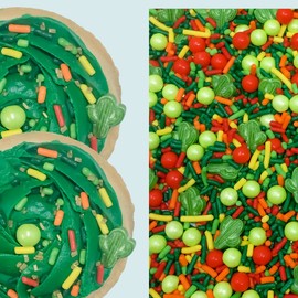 Fiesta Edible Cactus Pearl Confetti Candy Sprinkles Cake Cookie Cupcake IceCream Donut Quins 4oz