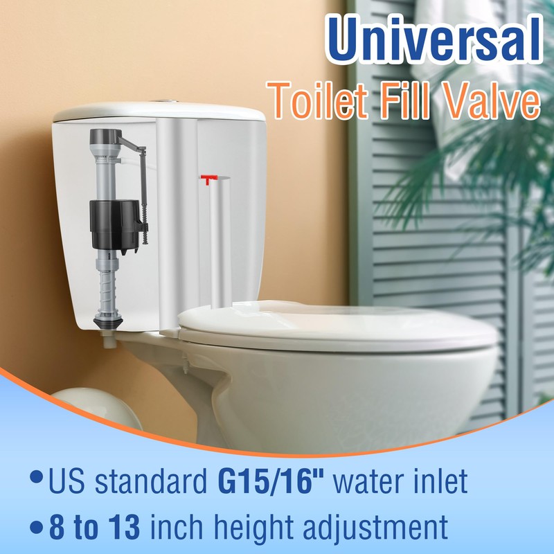 Saillong 12 Pack Toilet Fill Valve Replacement, Height Adjustable Universal